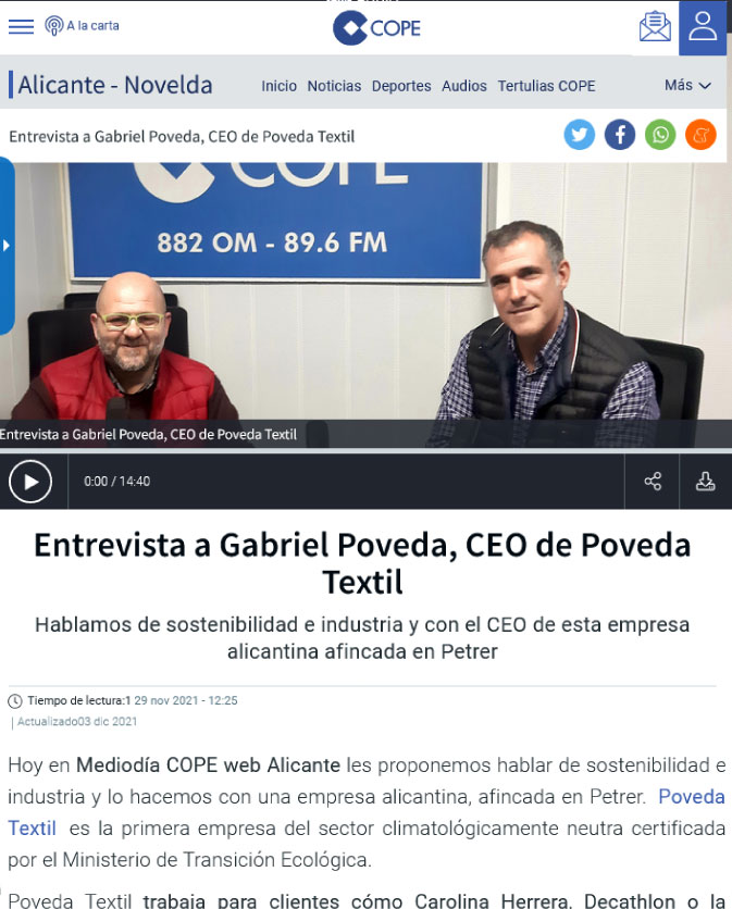 COPE ENTREVISTA POVEDA TEXTIL