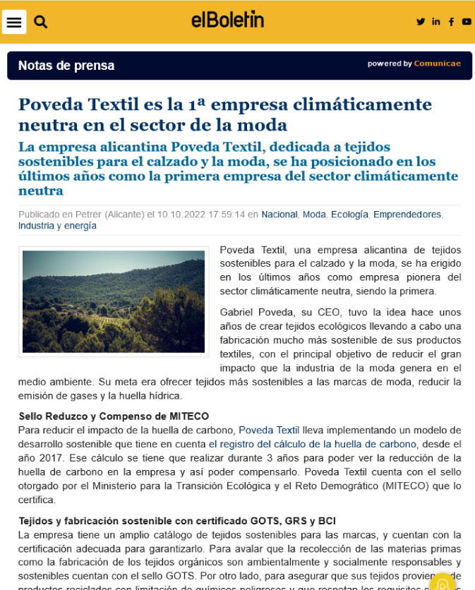 el boletin poveda textil